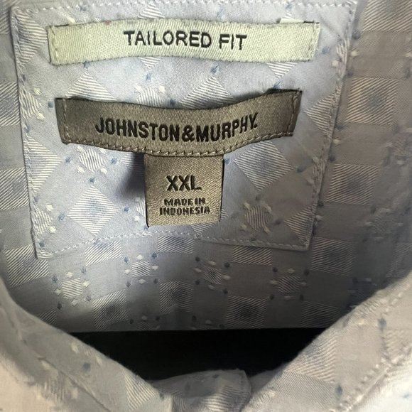 (2) Patterned Cotton Collared Shirts // Johnston & Murphy Men's Size XXL - Picture 9 of 13